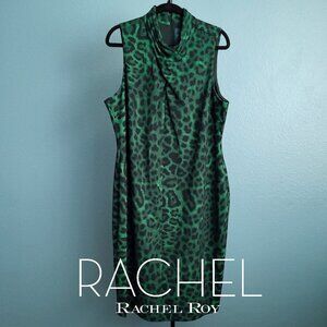 RACHEL ROY ~ Plus Size “Harland” Dress ~ Green/Black 16W EUC